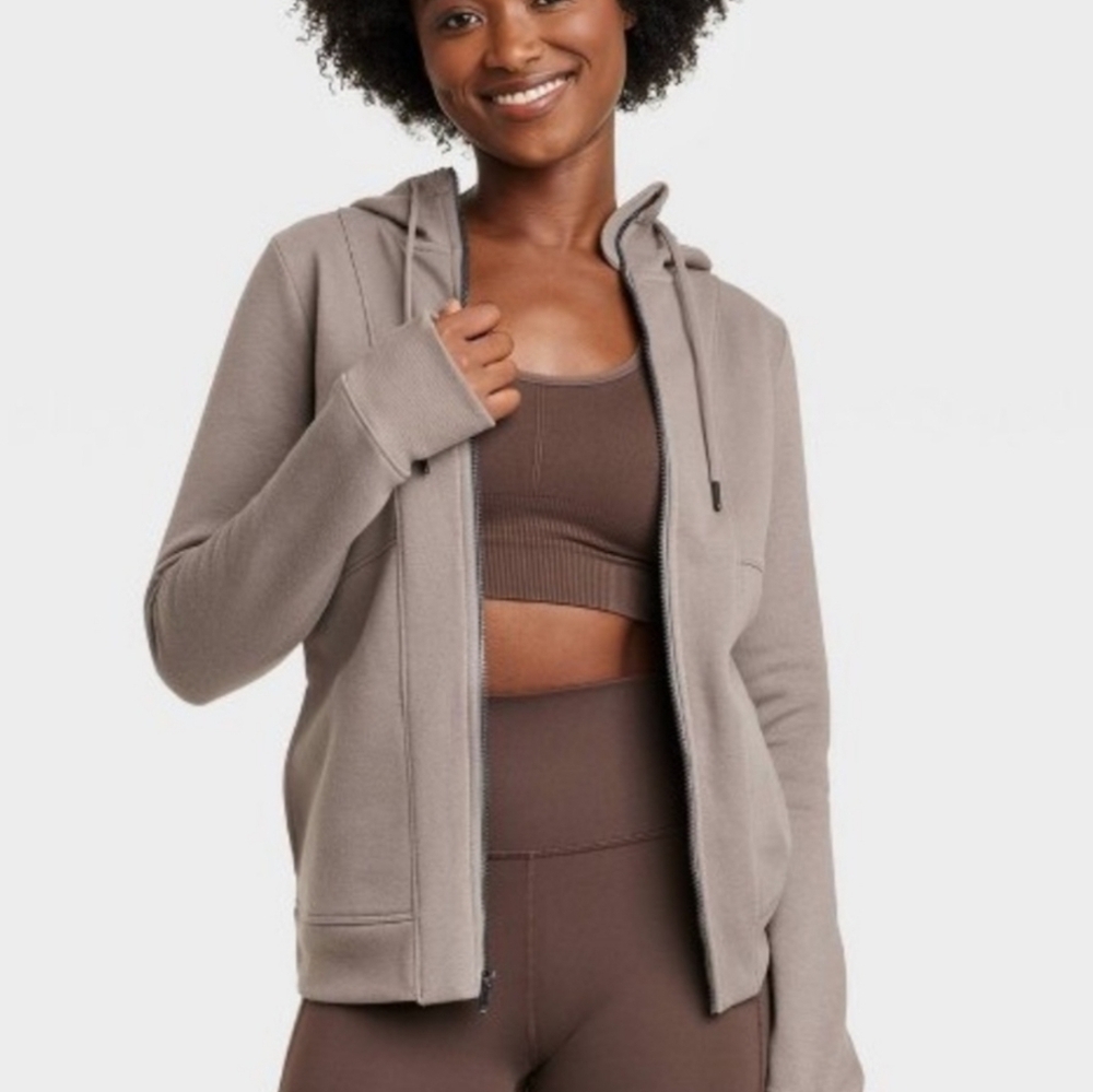 Women's Full Zip Jacket - All In Motion Taupe XS